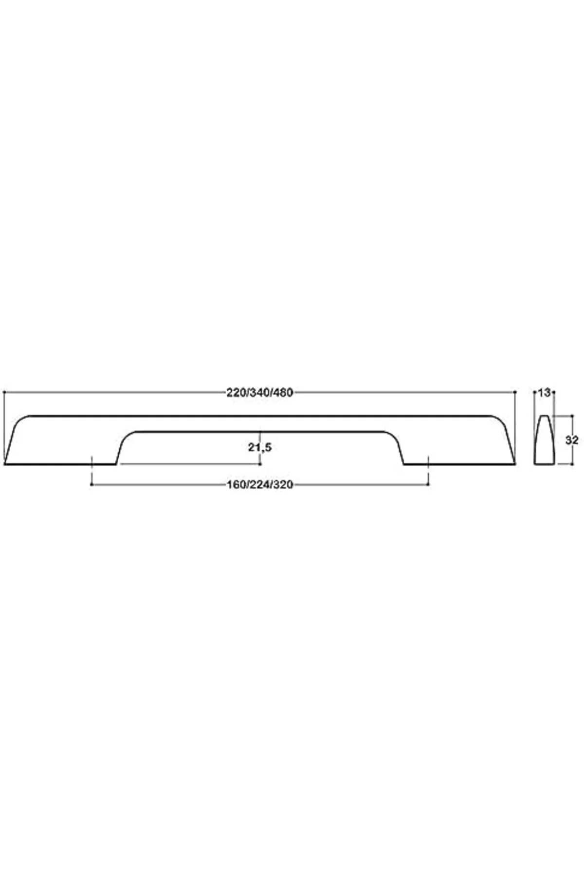 TTKTEKNOLOJİ krom renkli 160 mm Modern Kulp KRK 395519