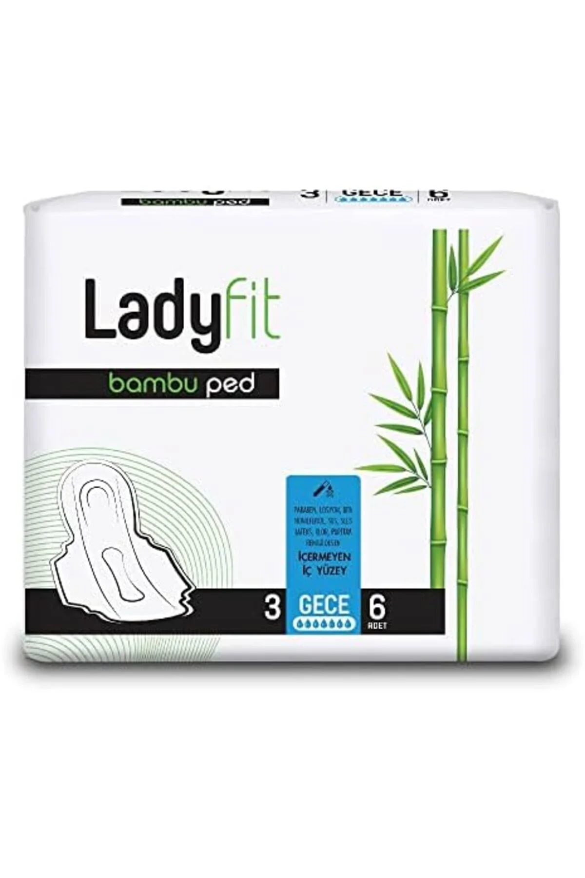 TTKTEKNOLOJİ Ladyfit Bambu Gece 216'lı Vegan Ped (12 x 18 Adet) K TTKTEKNOLOJİ Ladyfit Bambu Gece 216'lı Vegan Ped (12 x 18 Adet) K