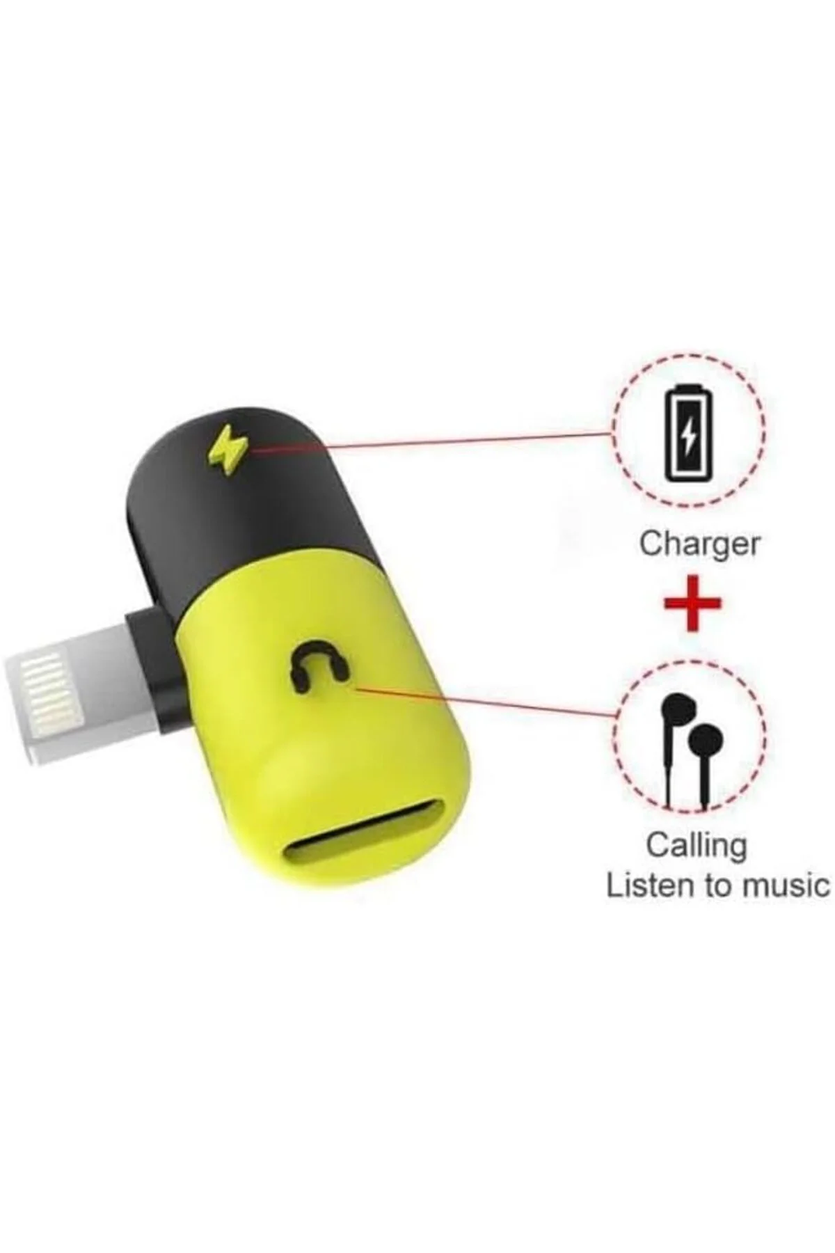 TTKTEKNOLOJİ Lightning Kulaklık Şarj Çevirici Dönüştürücü Adaptör