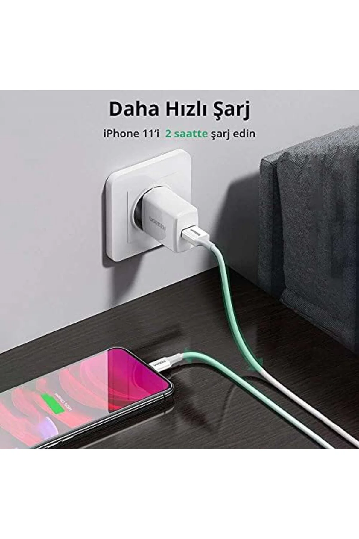 TTKTEKNOLOJİ Lightning 2.4A Data ve Şarj Kablosu Siyah 1 Metre TT