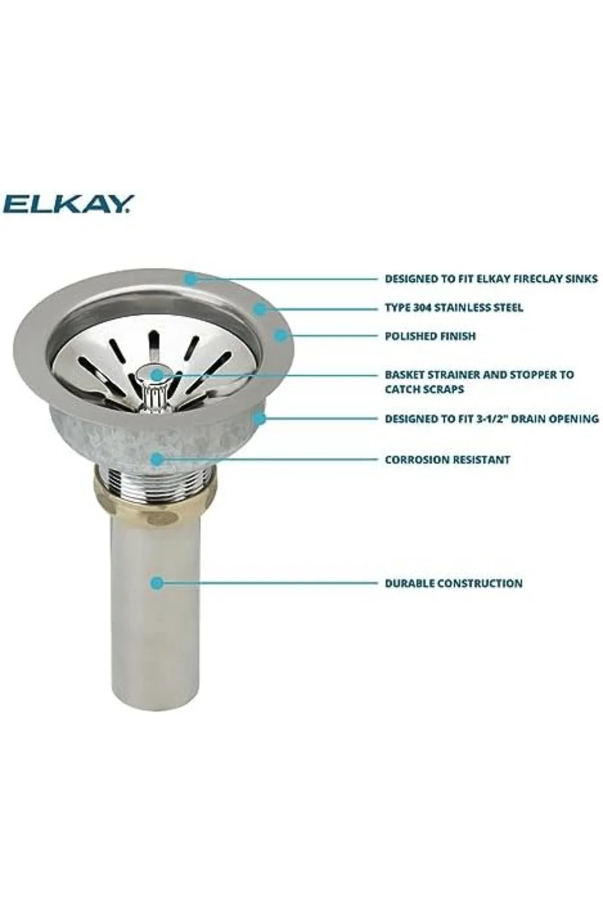 TTKTEKNOLOJİ LK99FC Deluxe Drenaj Tip 304 Şamot Lavabolar için Pa
