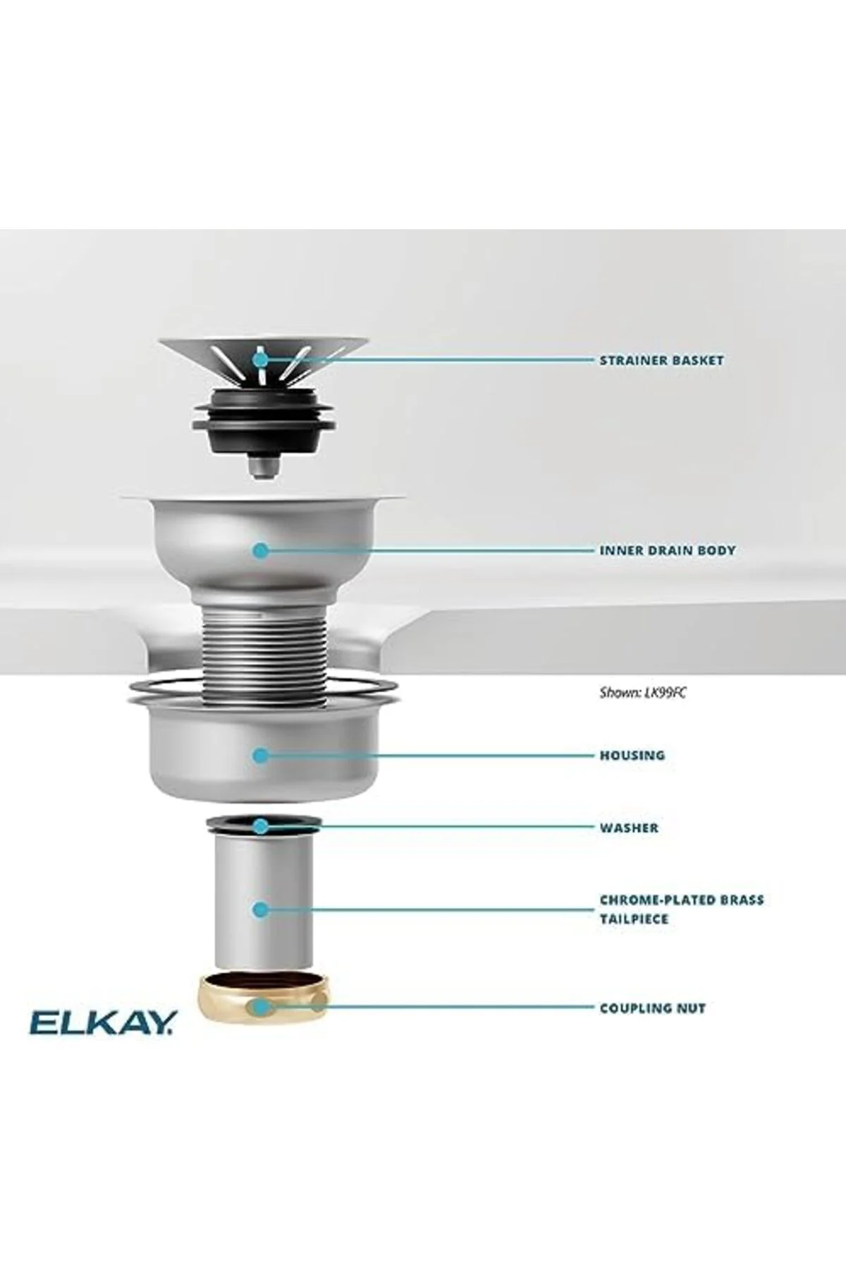 TTKTEKNOLOJİ LK99FC Deluxe Drenaj Tip 304 Şamot Lavabolar için Pa