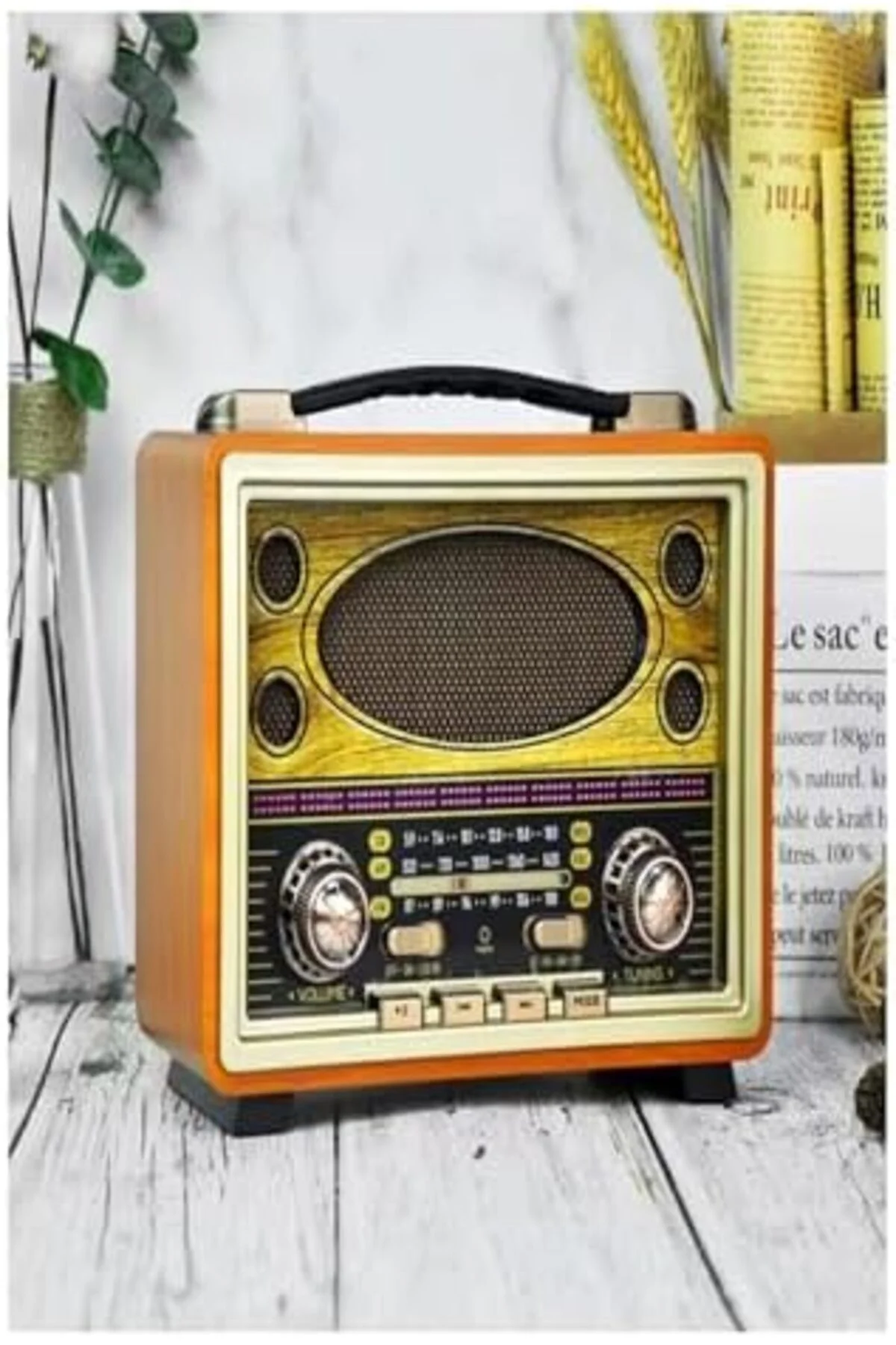 TTKTEKNOLOJİ M-2027BT Gerçek Ahşap Eskitme Kaplama Radyo Fm Am Sw