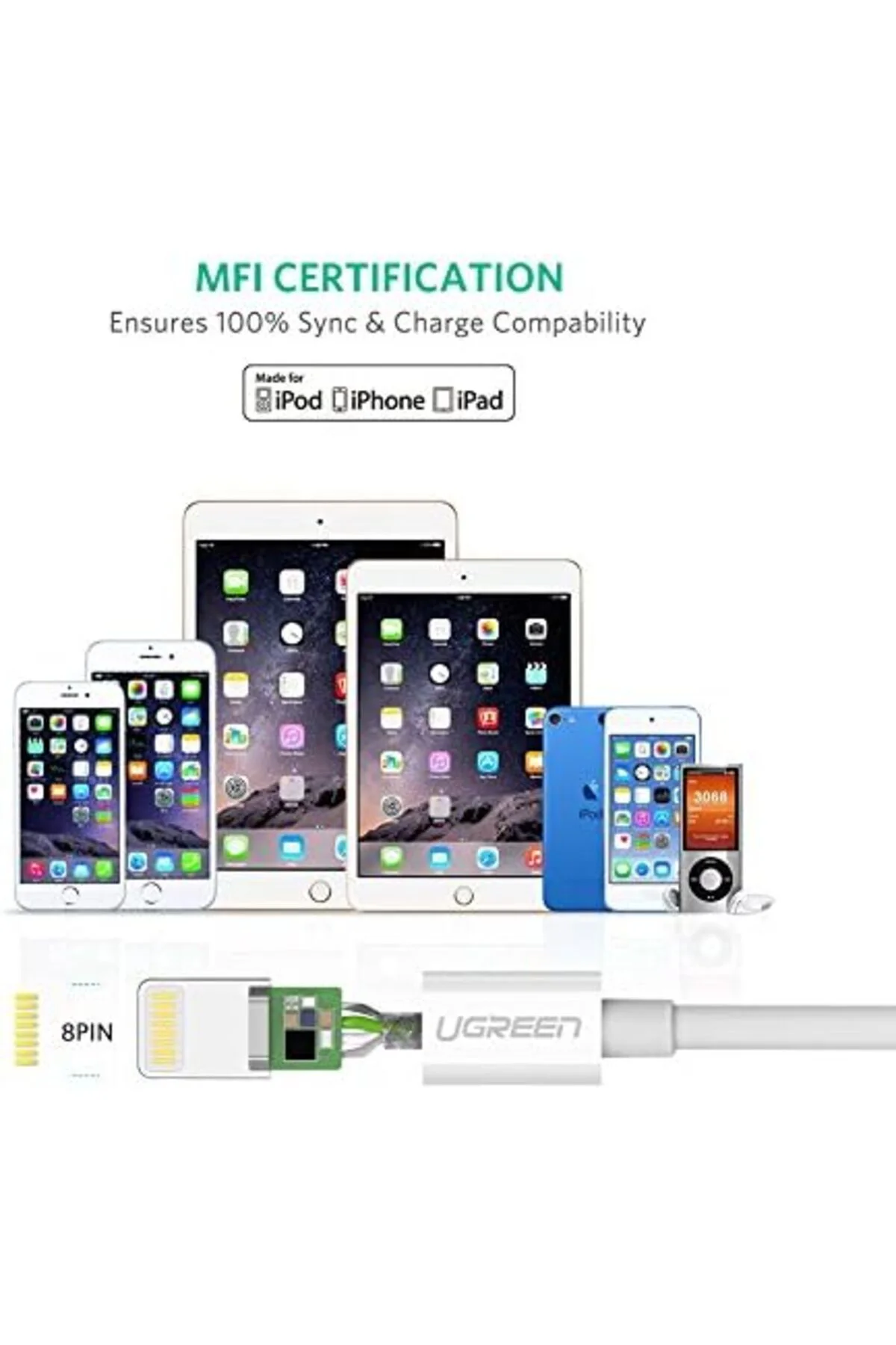 TTKTEKNOLOJİ MFi Lisanslı USB-A & Lightning Şarj ve Data Kablosu,
