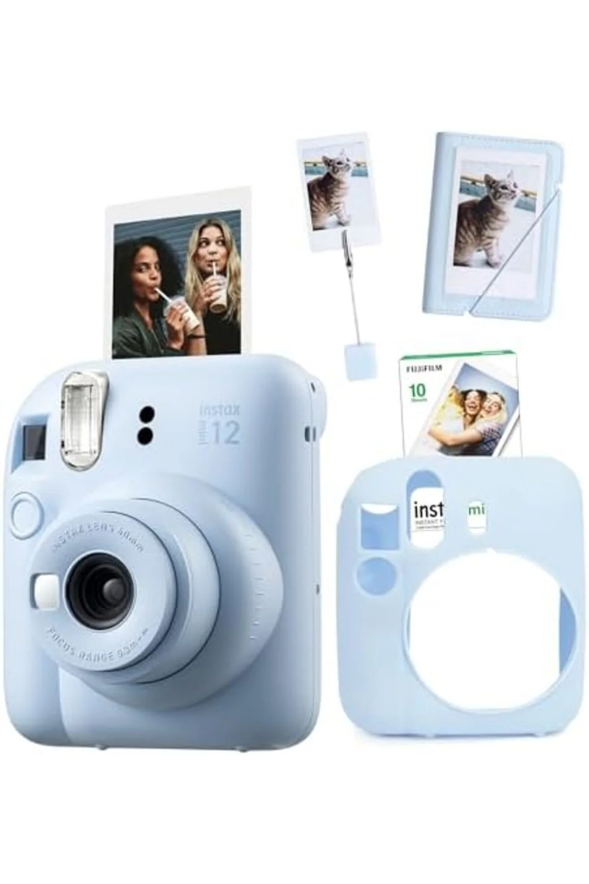 TTKTEKNOLOJİ mini 12 Mavi Fotoğraf Makinesi-10'lu Film-Kıskaçlı S