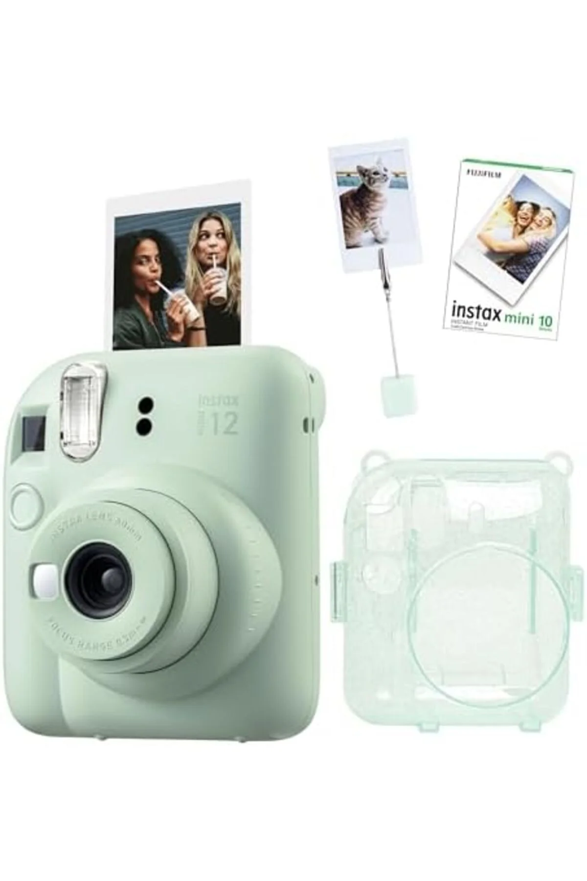 TTKTEKNOLOJİ mini 12 Yeşil Fotoğraf Makinesi-10'lu Film-Kıskaçlı 