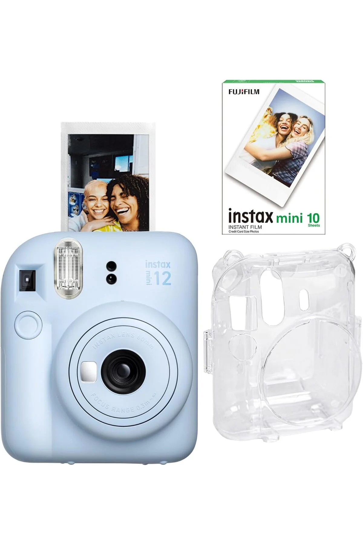 TTKTEKNOLOJİ mini 12 Mavi Fotoğraf Makinesi-10'lu Film ve Şeffaf 
