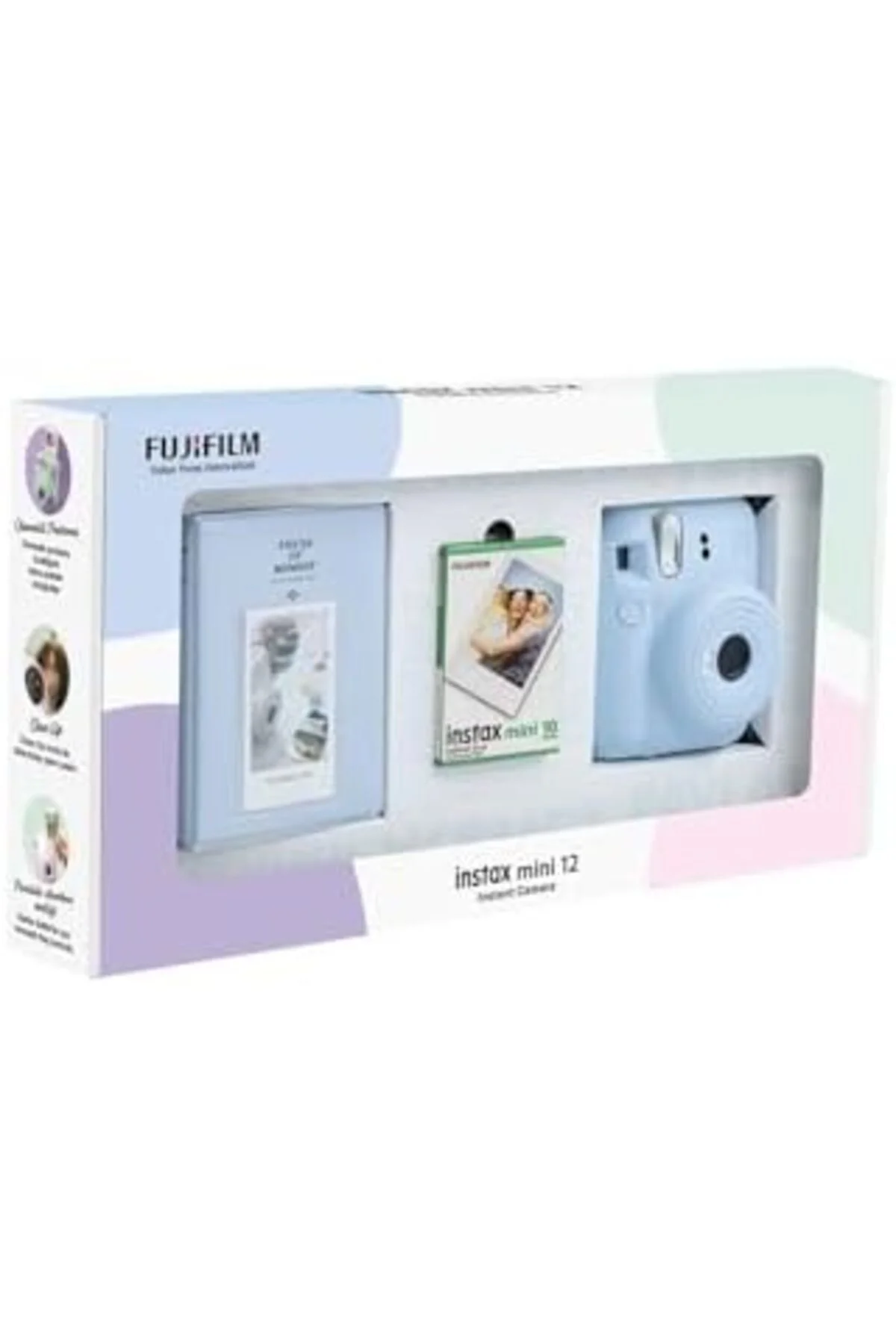 TTKTEKNOLOJİ mini 12 Mavi Fotoğraf Makinesi 10'lu Film ve PVC Alb