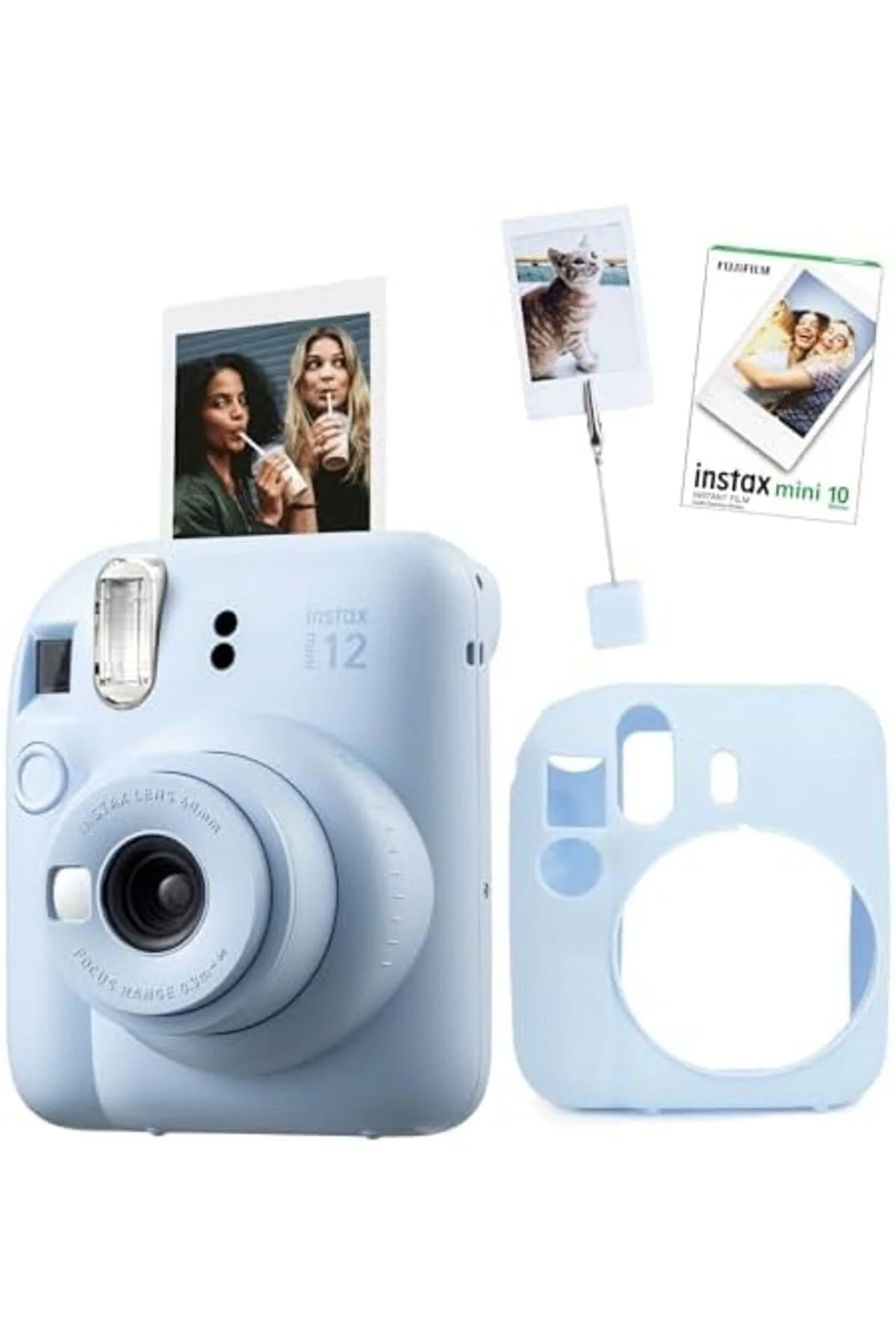 TTKTEKNOLOJİ mini 12 Mavi Fotoğraf Makinesi-10'lu Film-Kıskaçlı R