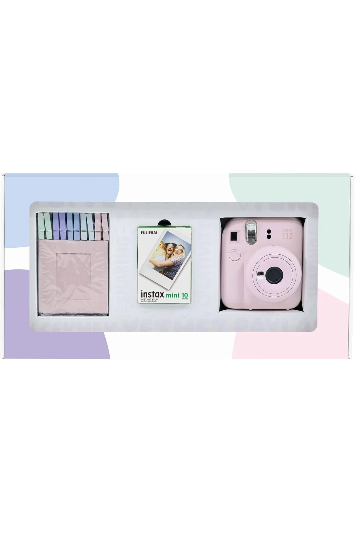 TTKTEKNOLOJİ mini 12 Pembe Fotoğraf Makinesi 10'lu Film ve Mandal