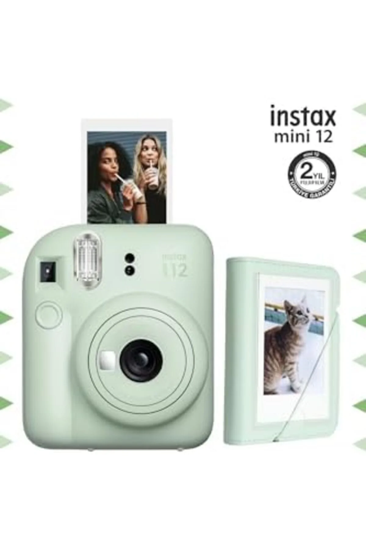 TTKTEKNOLOJİ mini 12 Yeşil Fotoğraf Makinesi ve 28'li Mini Albüm 