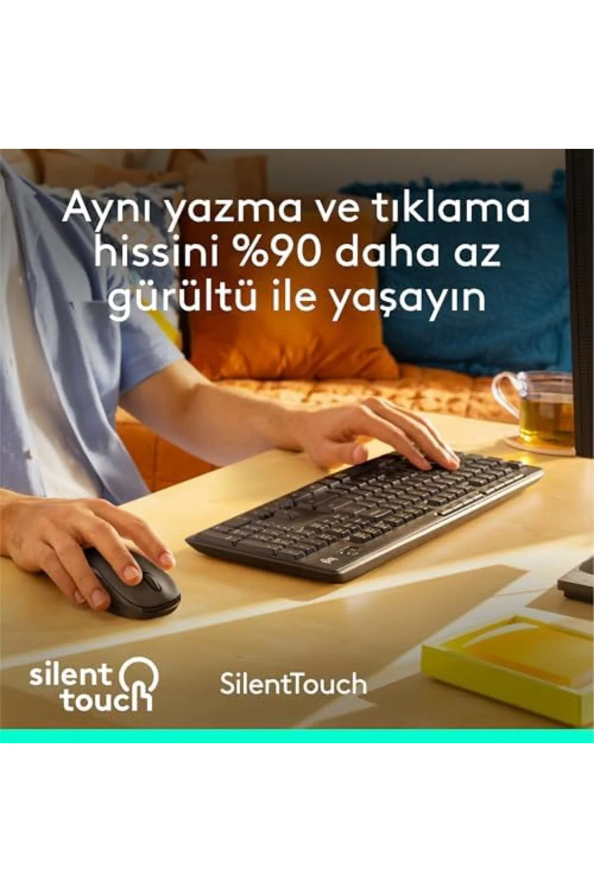 TTKTEKNOLOJİ MK295 Kablosuz Sessiz Klavye Mouse Seti, SilentTouch