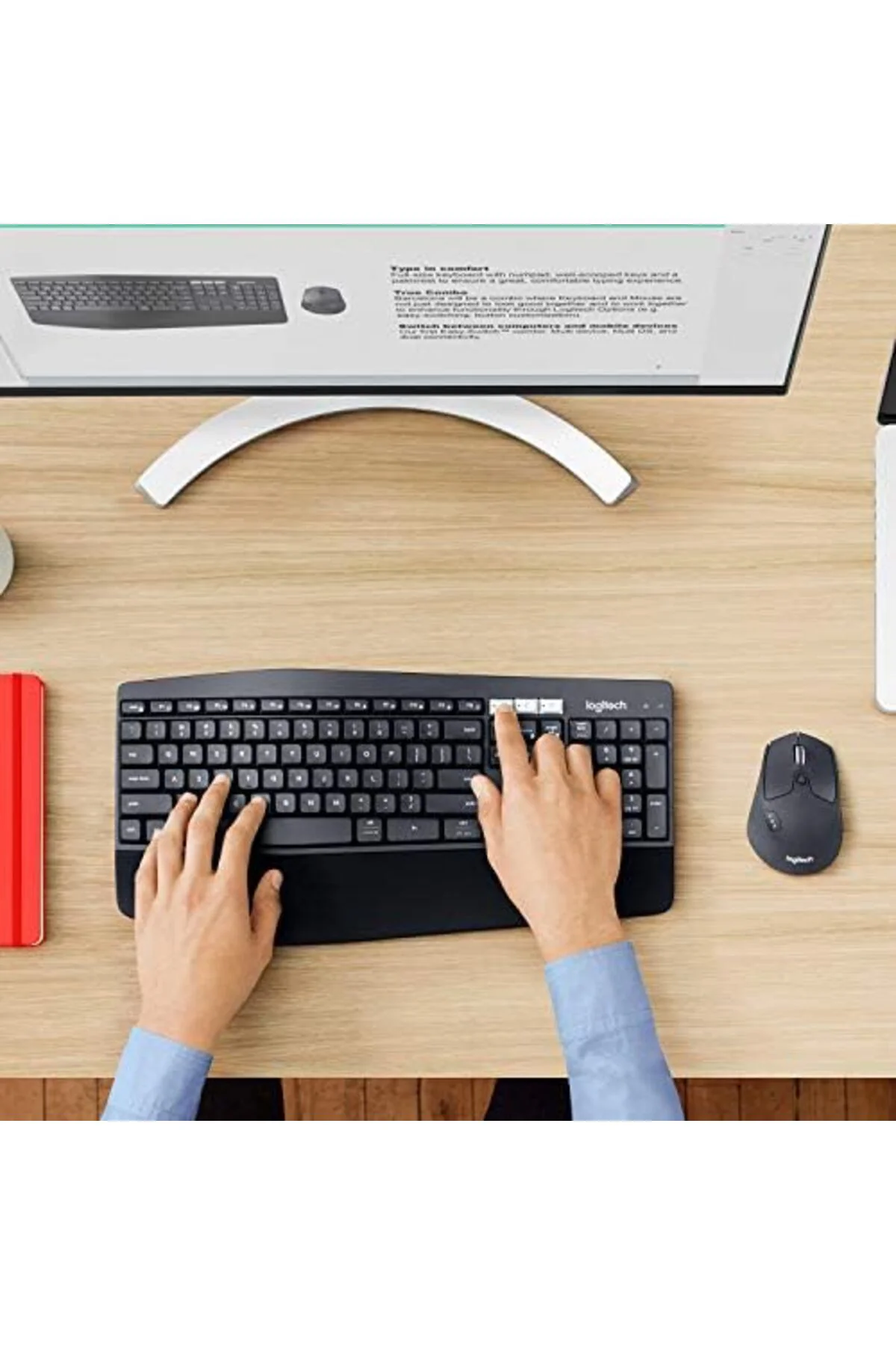 TTKTEKNOLOJİ MK850 Kablosuz Klavye Mouse Seti, Avuç İçi Destekli 