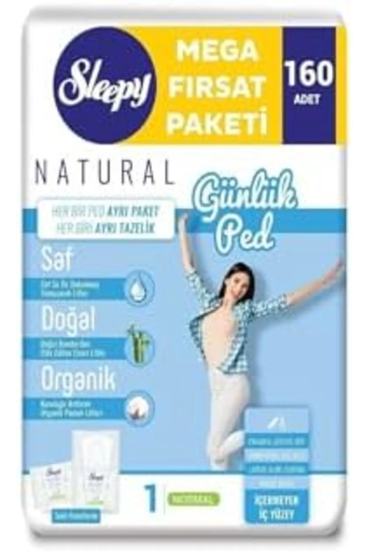 TTKTEKNOLOJİ Natural Günlük Ped Normal 2X80 Adet KRK 395519