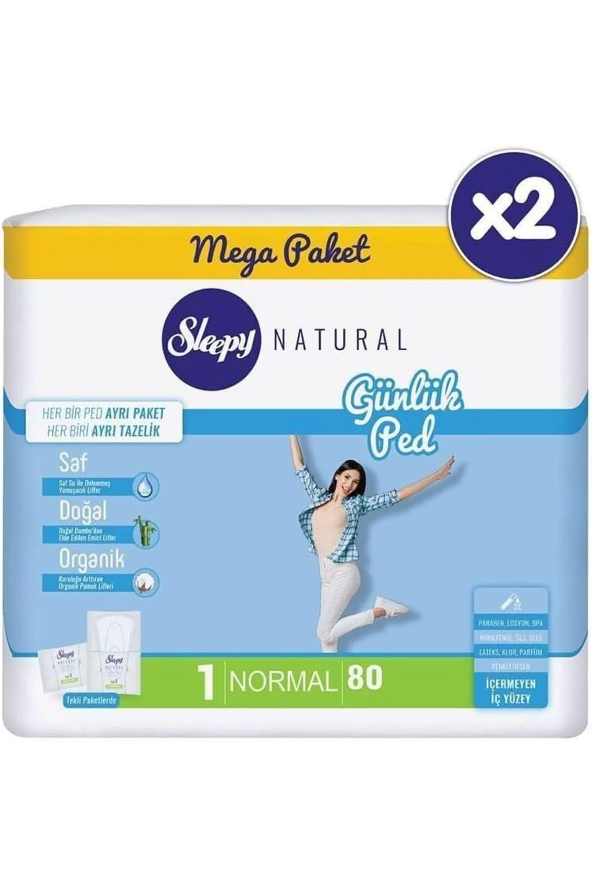 TTKTEKNOLOJİ Natural Günlük Ped Normal 9X80 Adet KRK 395519