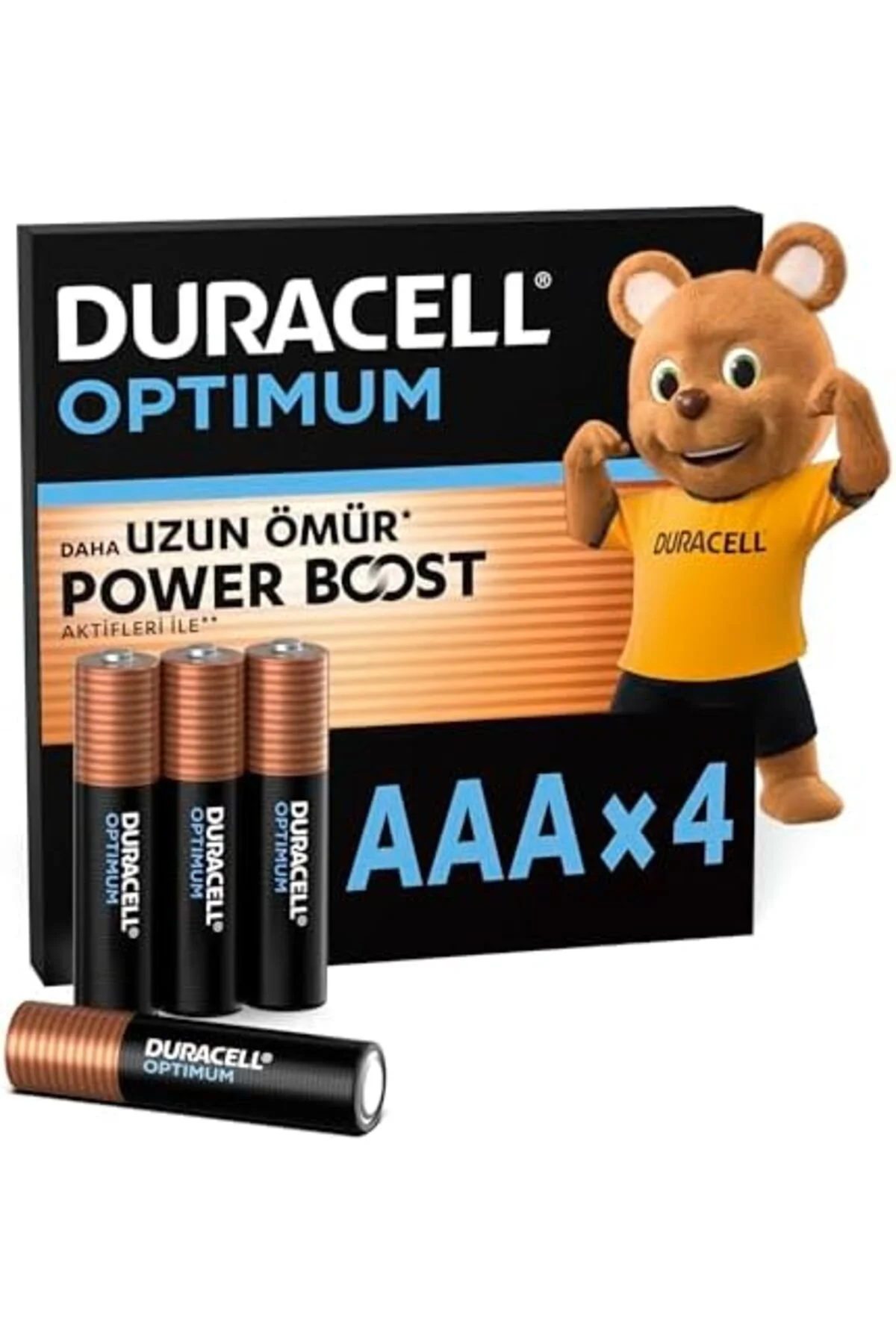 TTKTEKNOLOJİ Optimum AAA İnce Kalem Alkalin Pil, 4’lü Paket, 1.5V