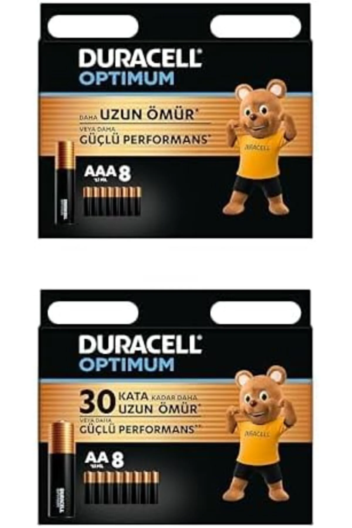 TTKTEKNOLOJİ Optimum AAA Alkalin İnce Kalem Piller, 1,5 V LR03/MN