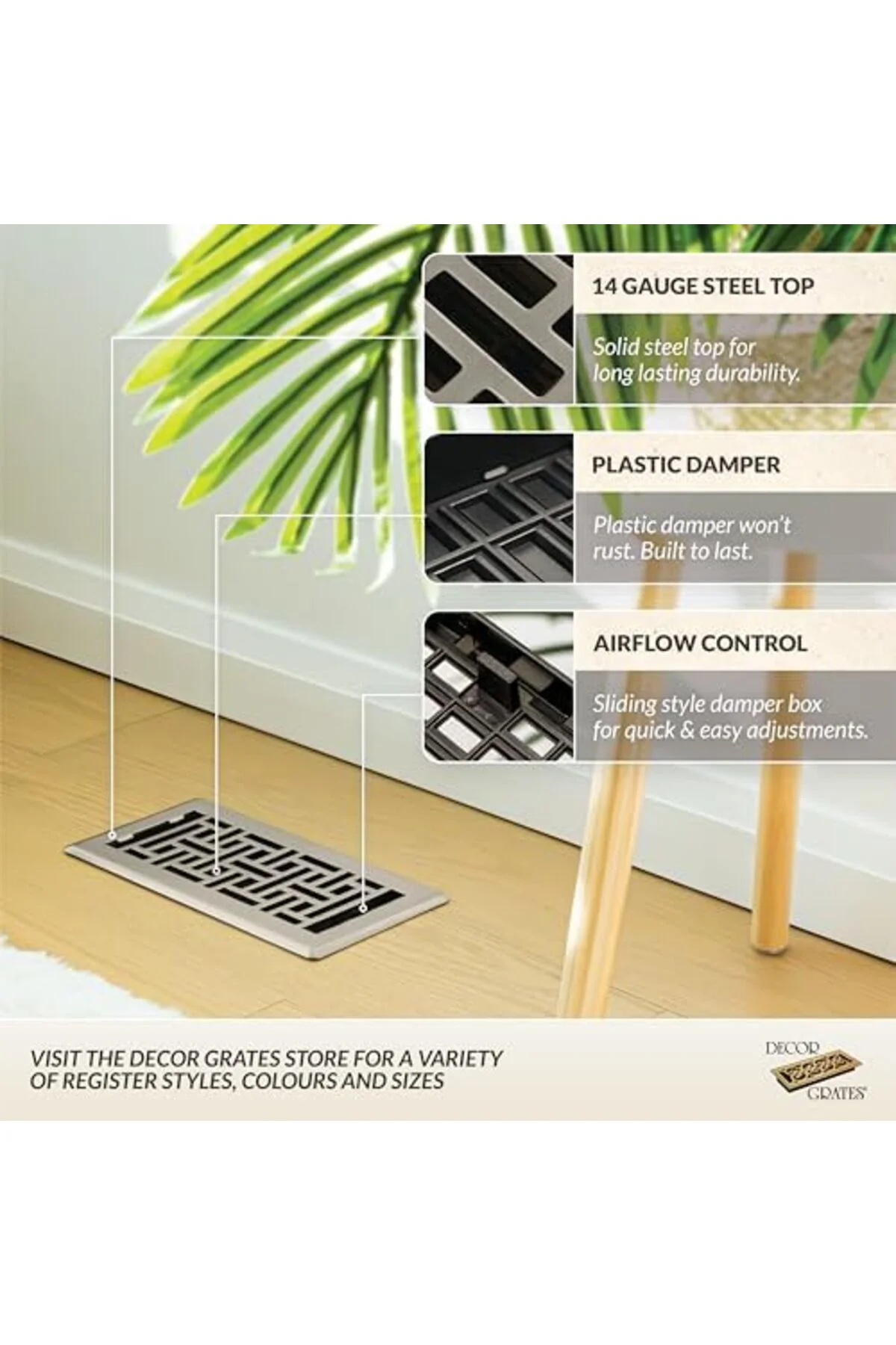TTKTEKNOLOJİ oryantal Floor dizini, Gümüş, AJH410-NKL KRK 395519