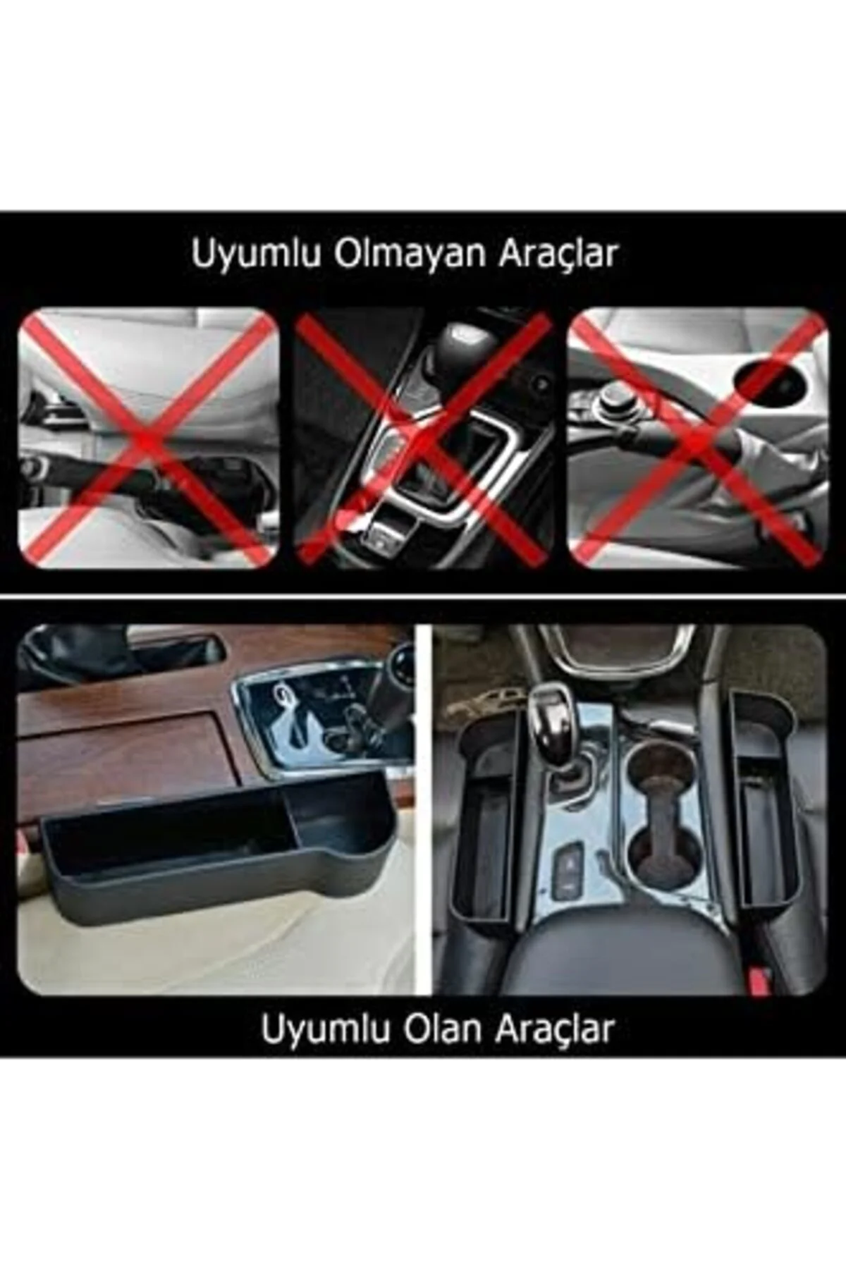 TTKTEKNOLOJİ Oto Koltuk Arası Lüx Organizer Bardaklık Araç Koltuk