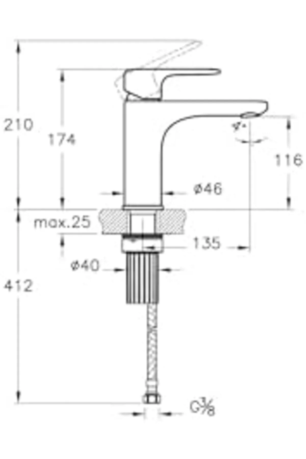 TTKTEKNOLOJİ Ovalis A42798 Yüksek Lavabo Bataryası, Krom KRK 3955