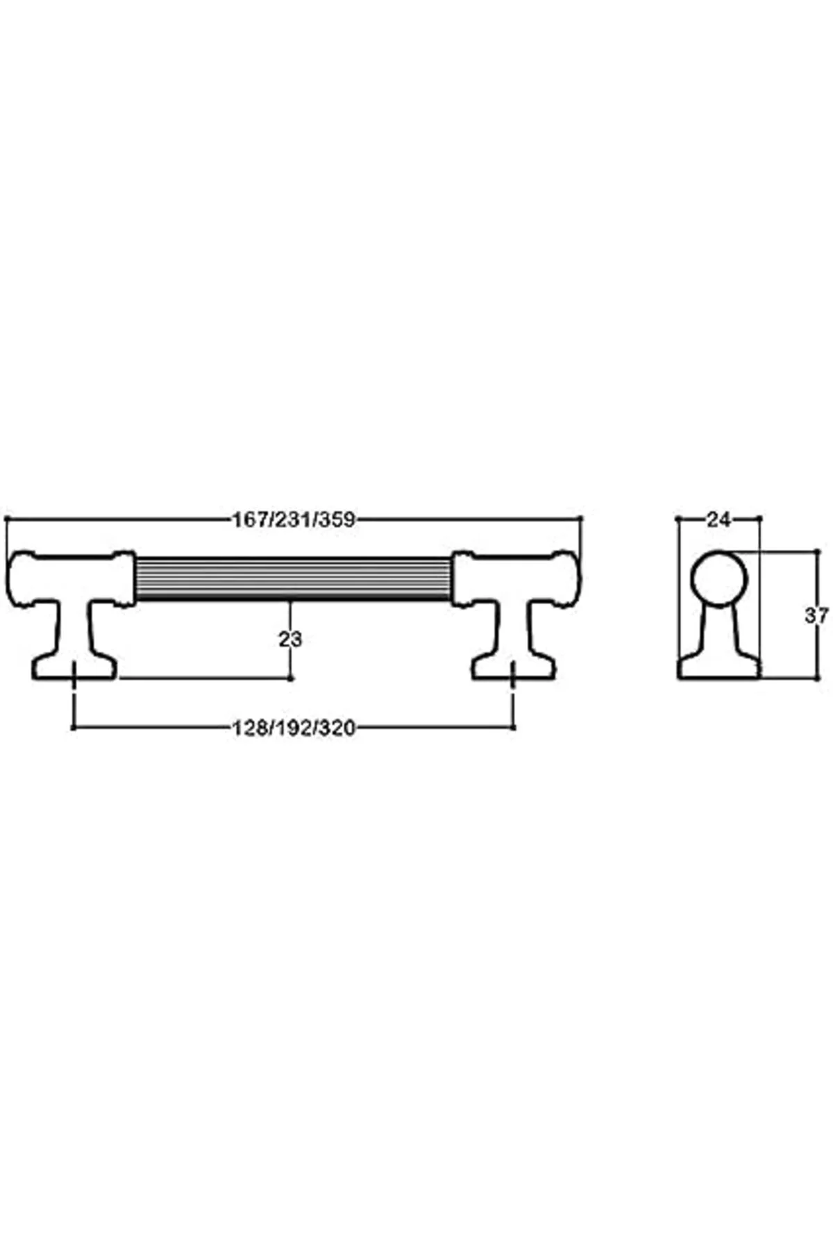 TTKTEKNOLOJİ parlak nikel-beyaz renkli 192 mm Klasik Kulp KRK 395