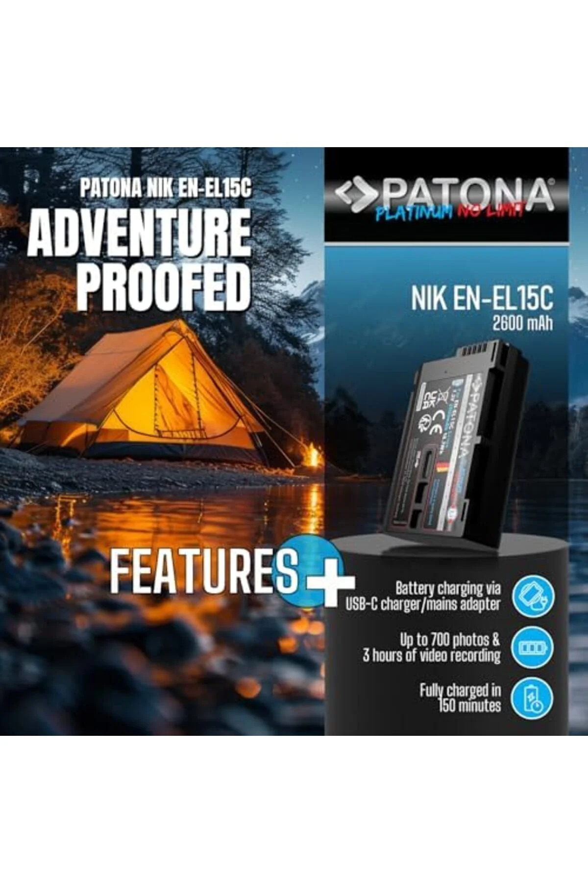 TTKTEKNOLOJİ PATONA EN-EL15C Platinum Batarya Yedek EN EL15 EL15b