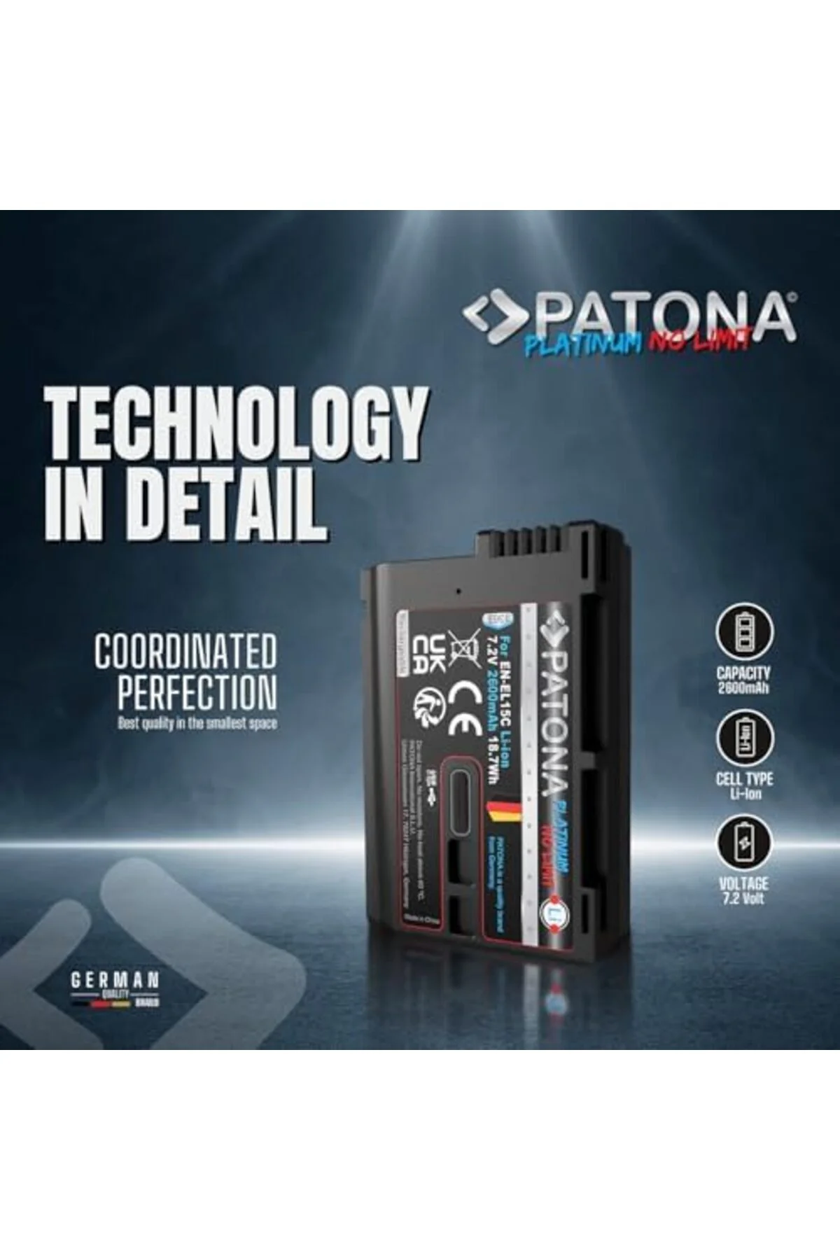 TTKTEKNOLOJİ PATONA EN-EL15C Platinum Batarya Yedek EN EL15 EL15b