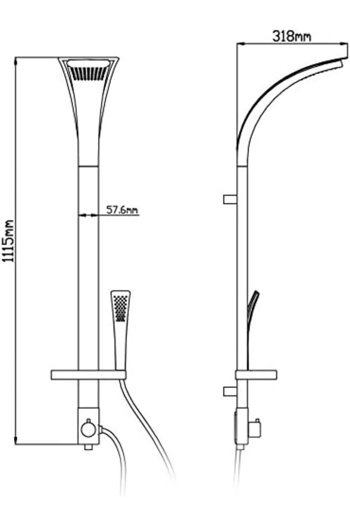 TTKTEKNOLOJİ Penta Duş Sistemi, Kırmızı KRK 395519