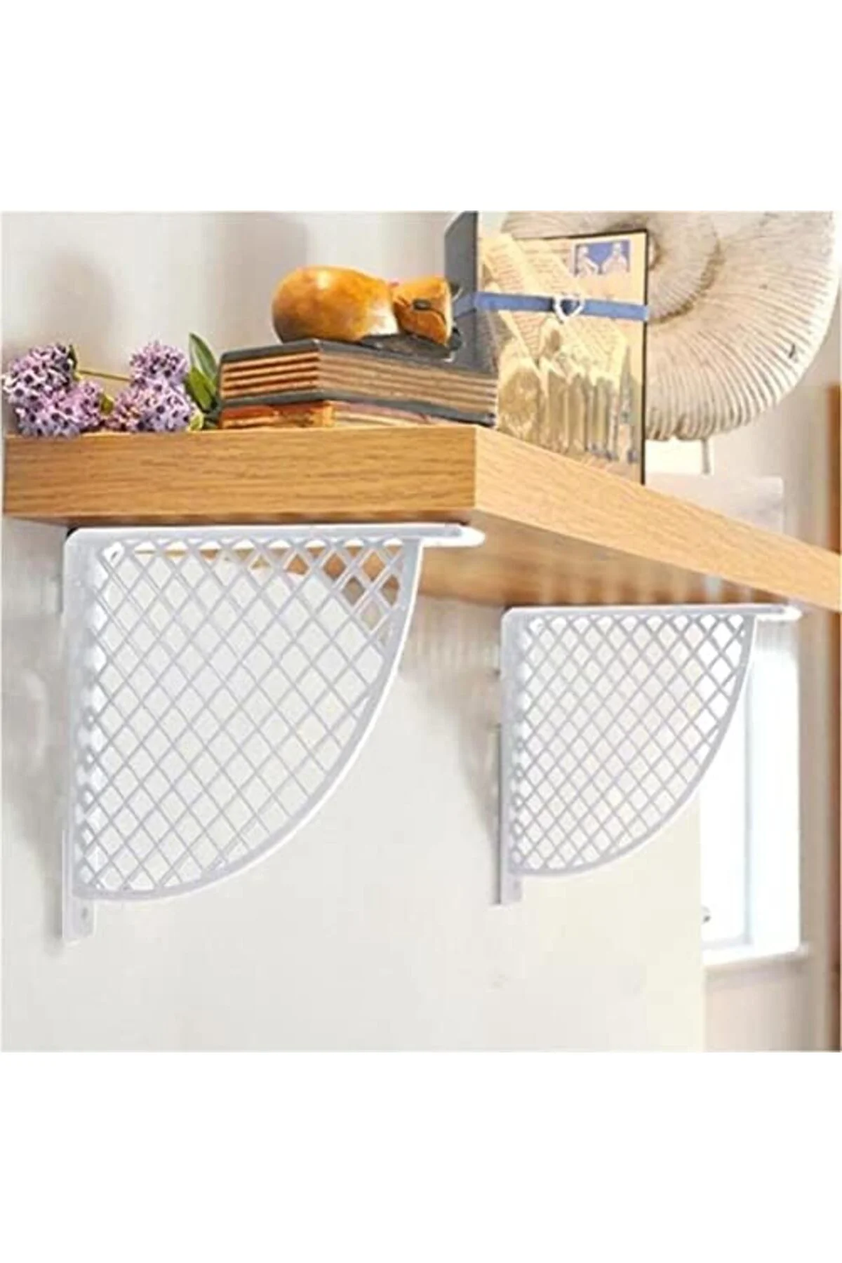 TTKTEKNOLOJİ Plastik Raf Altı Beyaz 17 * 18cm (2 Adet) KRK 395519