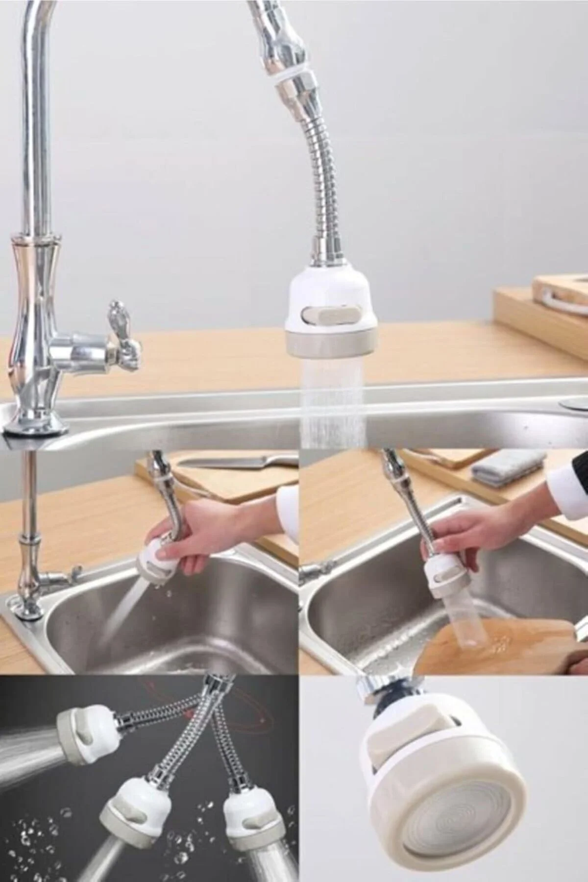 TTKTEKNOLOJİ Plastik 3 Fonksiyonlu Mutfak Lavabo Başlığı 360 Dere