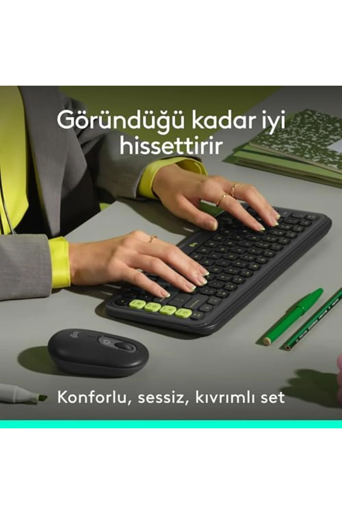 TTKTEKNOLOJİ POP ICON COMBO Kablosuz Klavye ve Mouse Seti, Blueto