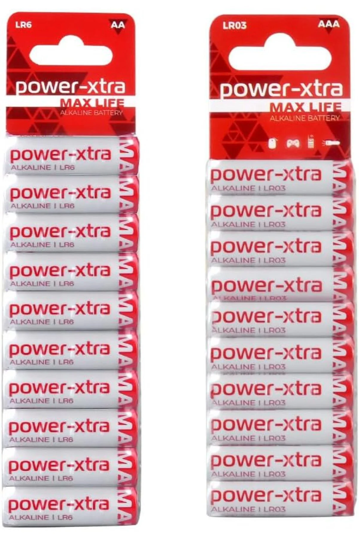 TTKTEKNOLOJİ POWER-XTRA AA Alkalin Kalem Pil 10'Lu AAA Alkalin İn
