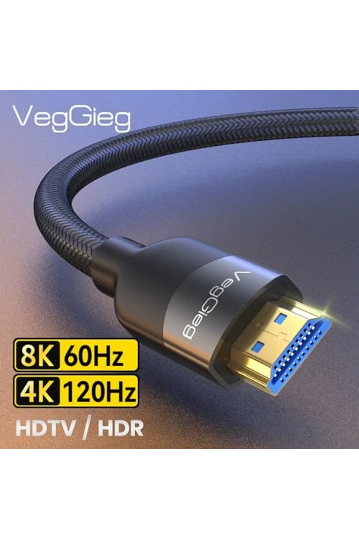 TTKTEKNOLOJİ Premium 8K 60Hz 4K 120Hz HDCP ARC HDR Örgülü HDMI 2.