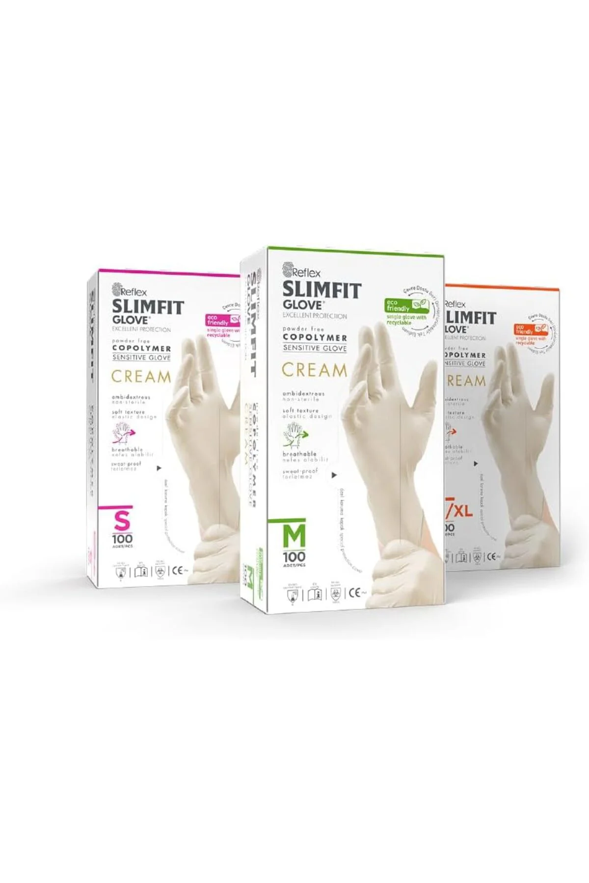TTKTEKNOLOJİ Reflex Slimfit Copolymer Tek Kullanımlık Eldiven 100