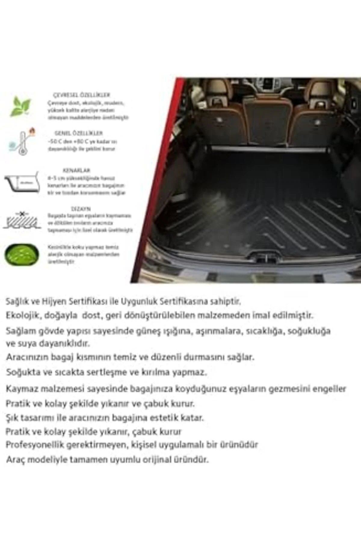 TTKTEKNOLOJİ Renault Koleos 2016 sonrası ile uyumlu 3D Bagaj Havu