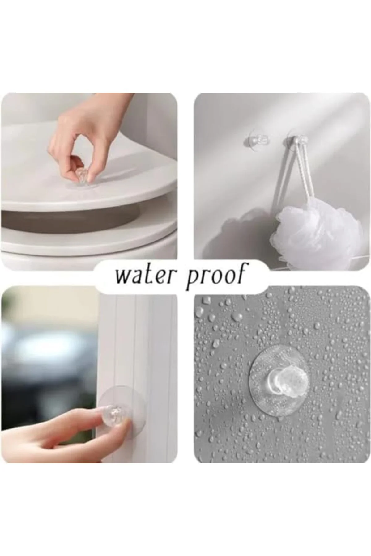 TTKTEKNOLOJİ Şeffaf Kulp Kristal Başlıklı 4'lü Yapışkanlı Kulp Do