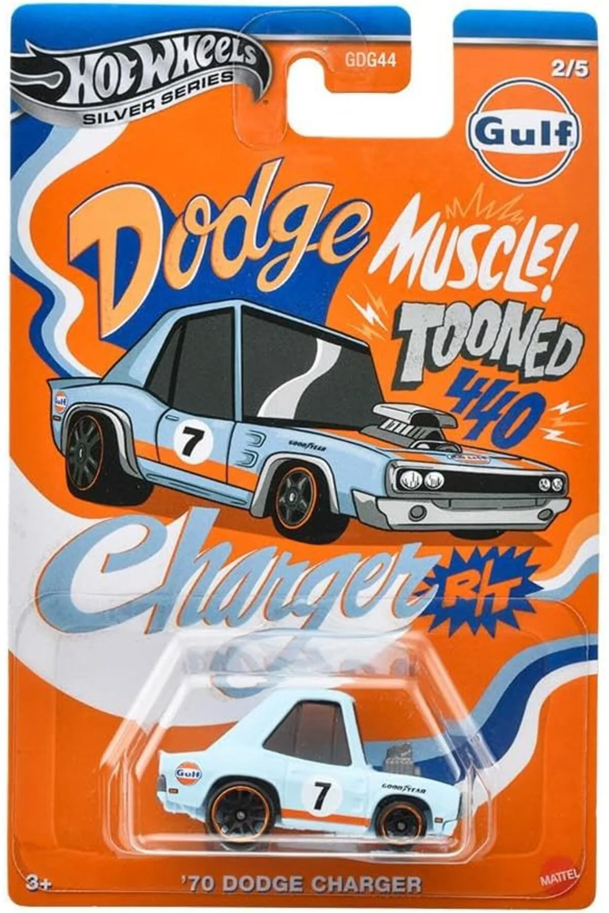 TTKTEKNOLOJİ Silver Series Tooned Gulf - 70 Dodge Charger JCB63 T