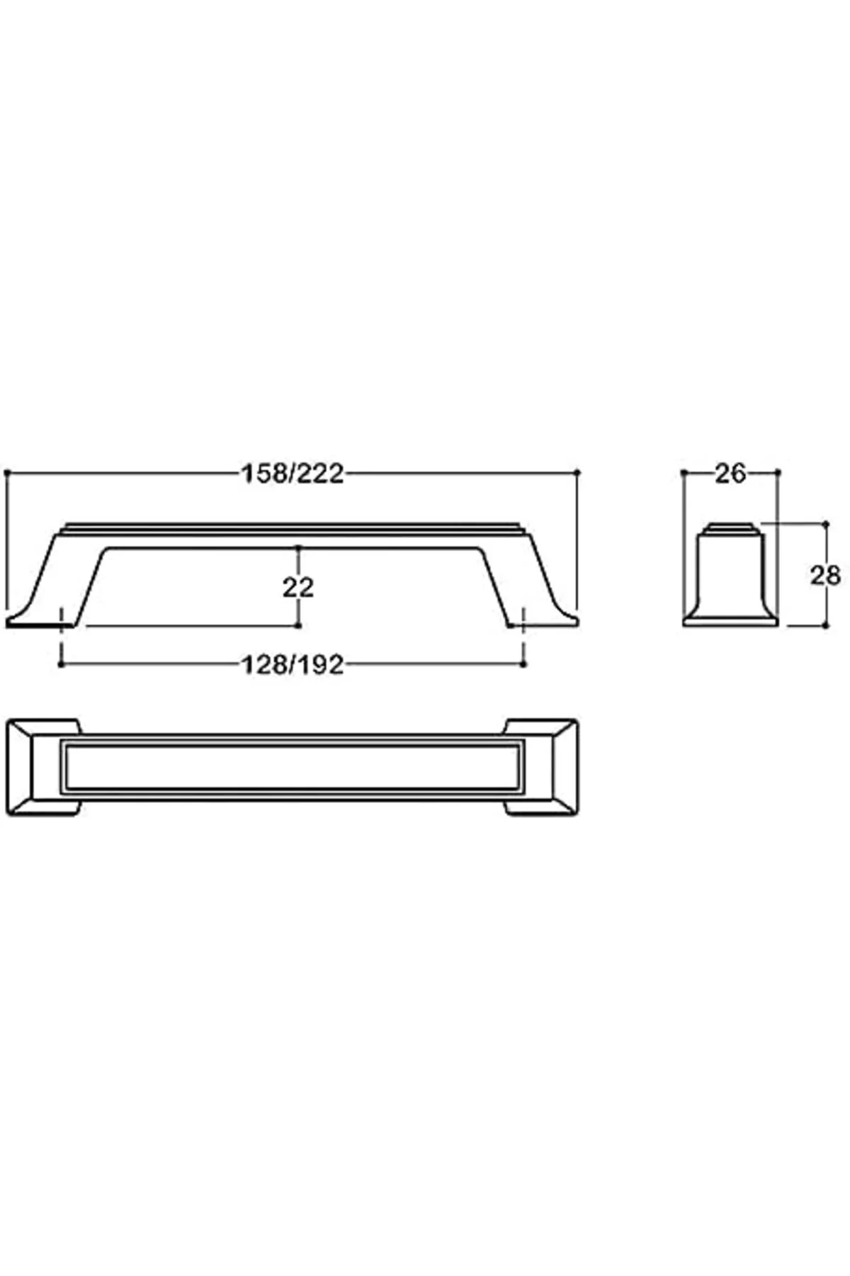 TTKTEKNOLOJİ siyah renkli 192 mm Klasik Kulp KRK 395519 TTKTEKNOLOJİ siyah renkli 192 mm Klasik Kulp KRK 395519