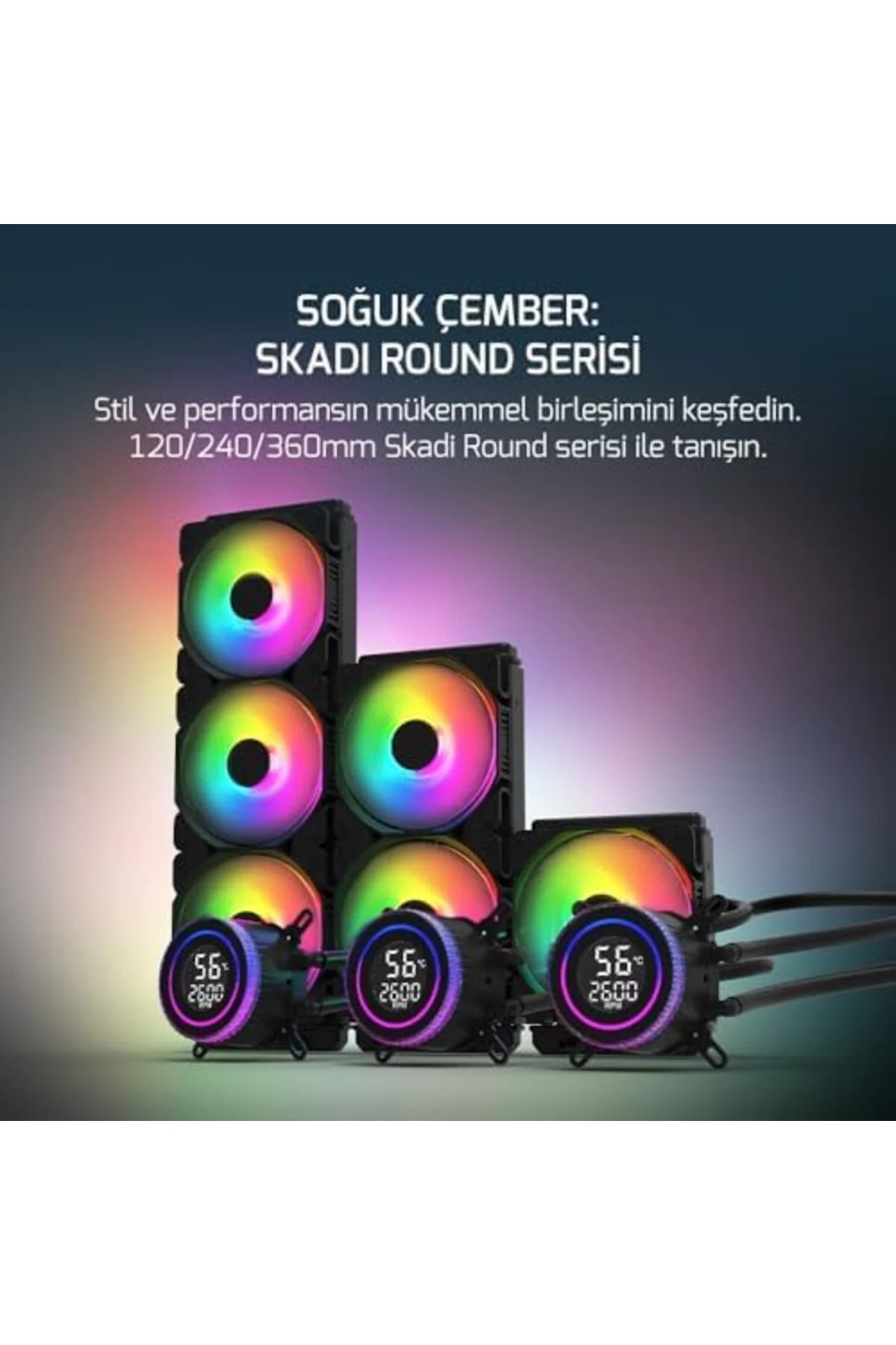 TTKTEKNOLOJİ Skadi Round 120 ARGB 120mm Sıvı İşlemci Soğutucu AM5