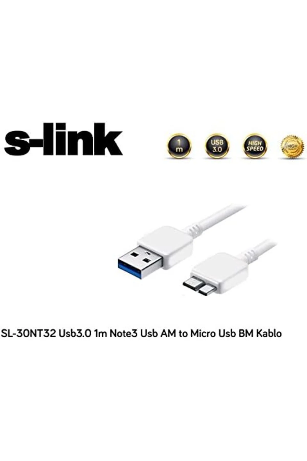 TTKTEKNOLOJİ SL-30NT32 Usb3.0 1m Note3/S5 Usb AM to Micto Usb BM 