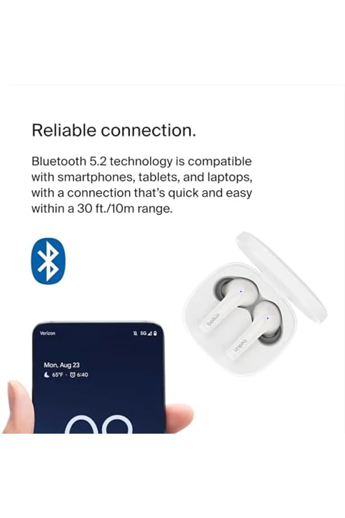 TTKTEKNOLOJİ Soundform Motion Kablosuz Bluetooth Kulaklık, Beyaz 