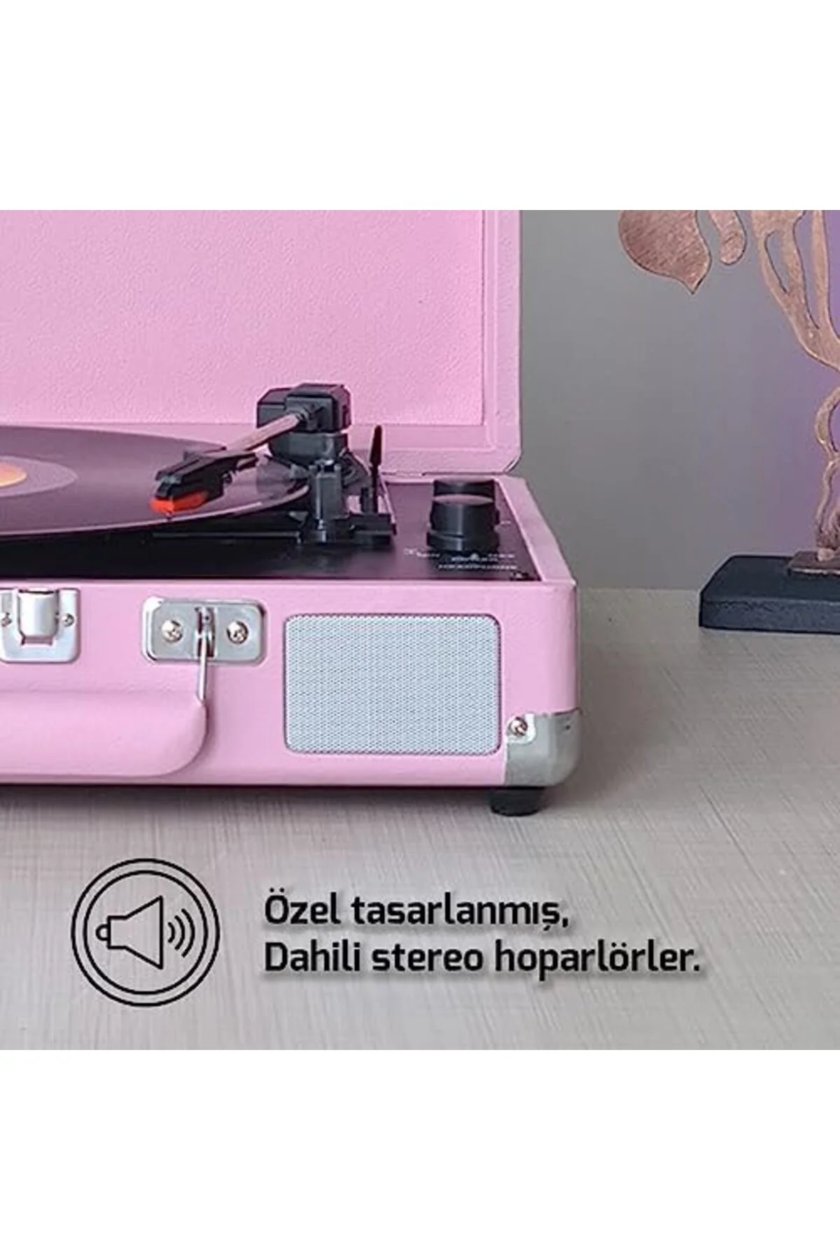 TTKTEKNOLOJİ ST14012 Retro Pikap - Pembe - Bluetooth ve Şarj Özel