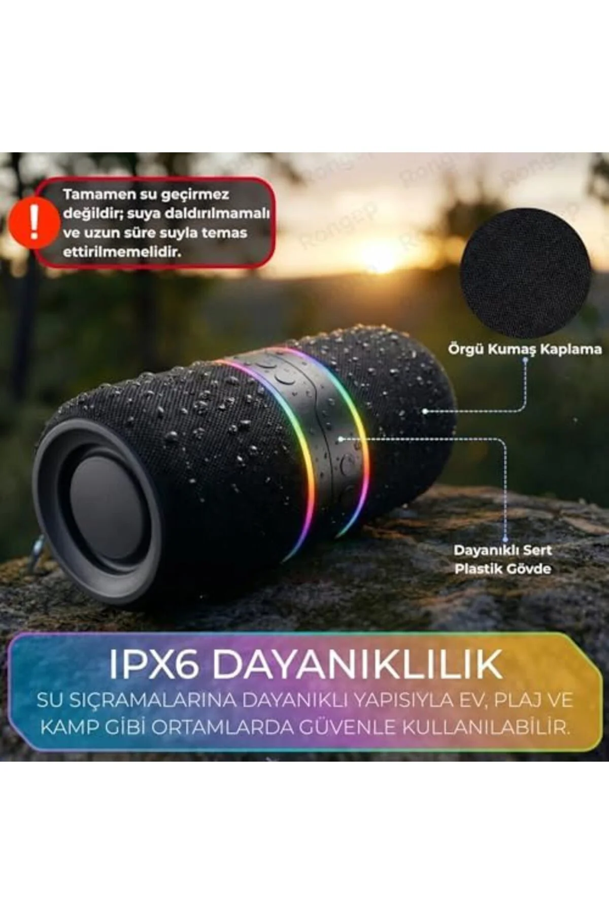 TTKTEKNOLOJİ Taşınabilir Bluetooth Hoparlör - 10W TWS [Manyetik Ö