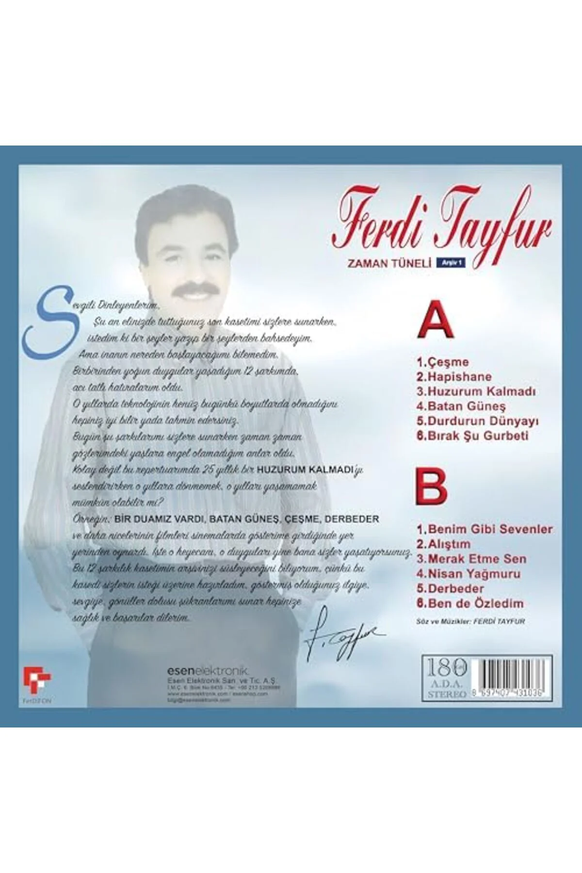 TTKTEKNOLOJİ Tayfur Zaman Tüneli Arşiv 1 Plak, Türk Sanat Müziği 