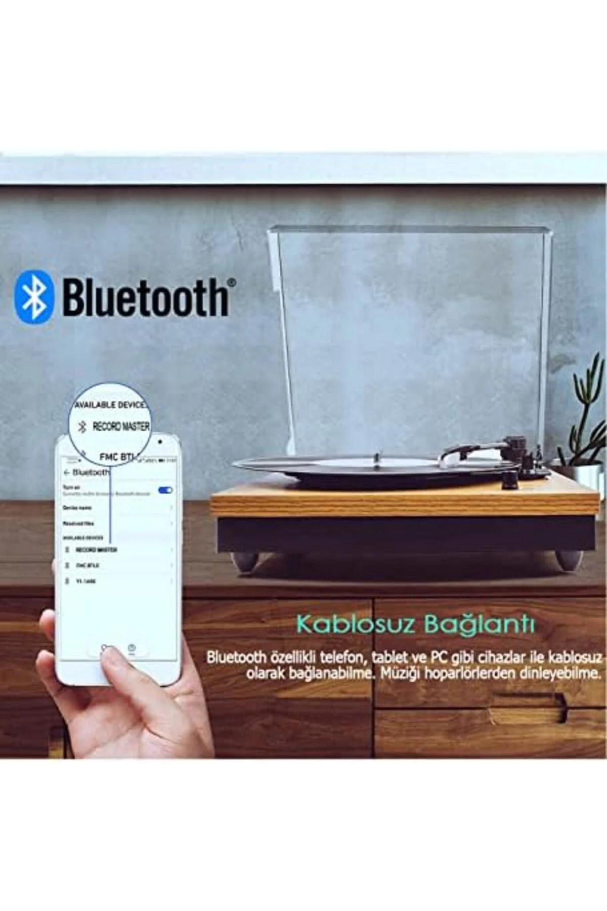TTKTEKNOLOJİ TT202j Bluetooth Özellikli Retro Pikap - Tüm Plaklar