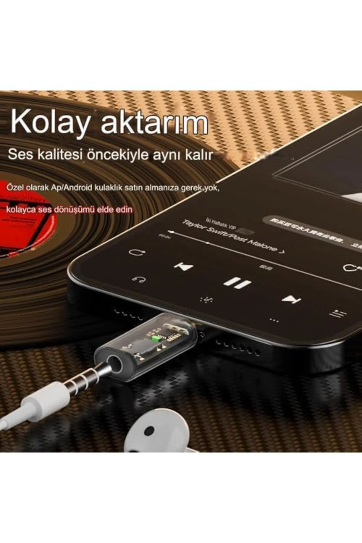 TTKTEKNOLOJİ Type C to 3.5mm DAC Kulaklık Dönüştürücü 15 ve Type 