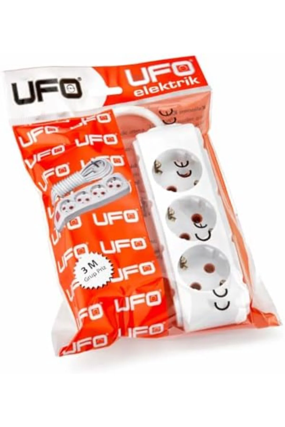 TTKTEKNOLOJİ UFO 3lü 5 Metre Kablolu Topraklı Grup Priz, 16A 250V