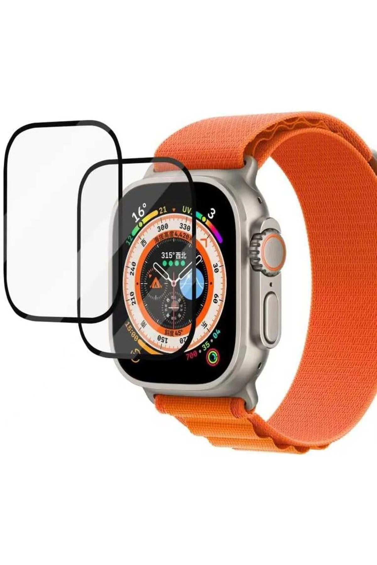 TTKTEKNOLOJİ Ultra 49mm ile uyumlu Cam Full Ekran Saat Koruyucu S