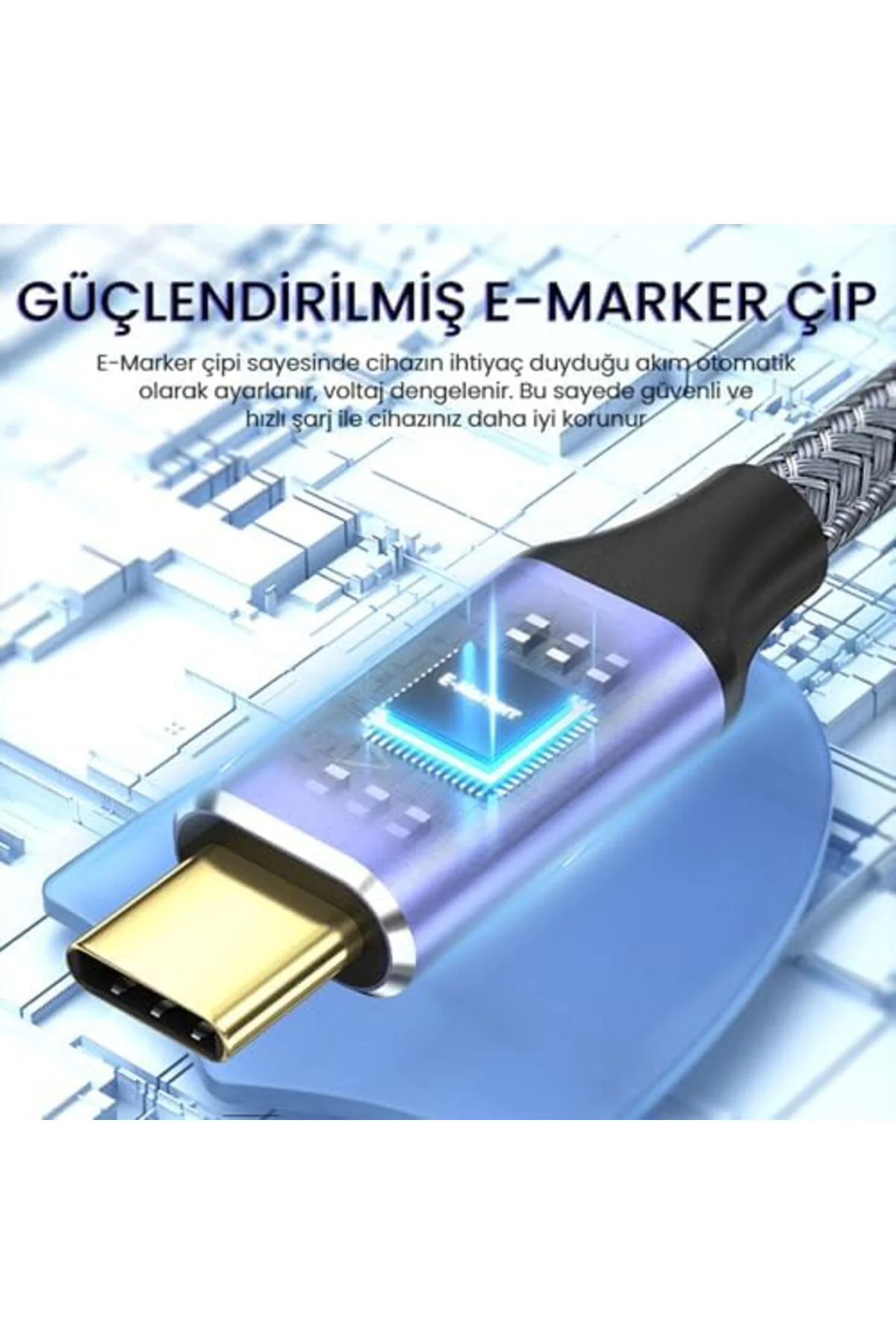 TTKTEKNOLOJİ USB 3.1 Type-C PD 100W 5A 10Gbps 4K 60Hz Destekli Ka