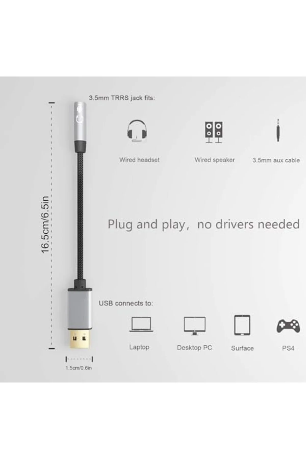 TTKTEKNOLOJİ USB 3.5mm adaptörü USB transferi ses kartı AUX HiFi 